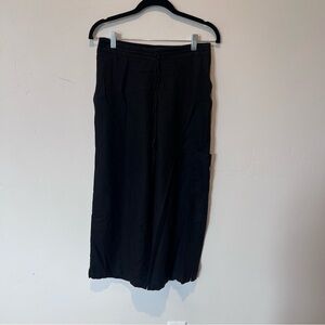 Cold water Creek Vintage Boho Beachy Black Women's Linen Pants Size Small